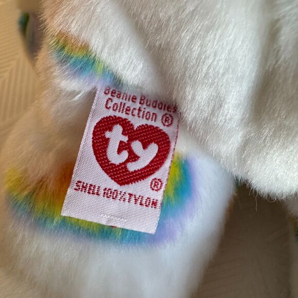 Ty Large Plush Beanie Buddies CHEERY the Sunshine Bear With Rainbows 2002 MWMT - Picture 6 of 13